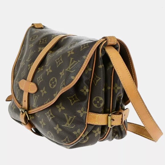 LOUIS VUITTON Logo Saumur 30 Shoulder Bag Monogram Leather Brown M42256 84YF094 - Picture 6 of 16